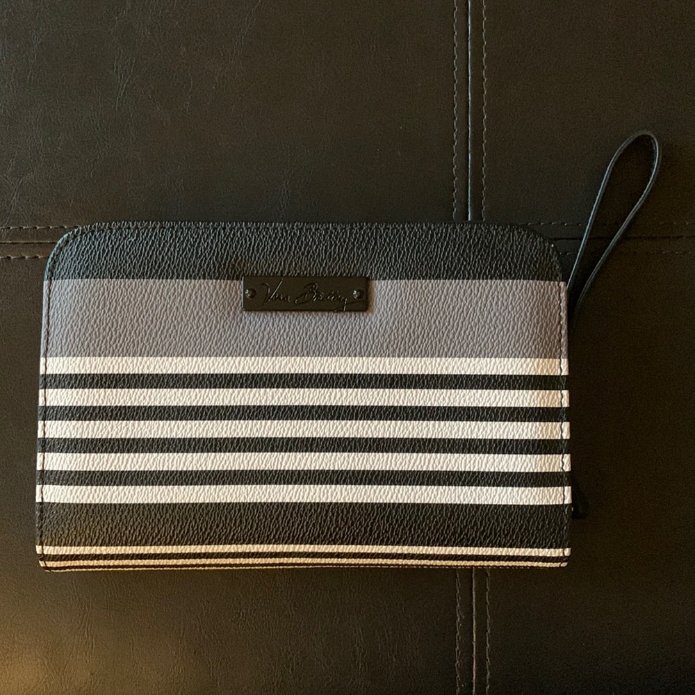Vera Bradley Multi-Color Striped Leather Accordion Wristlet Wallet